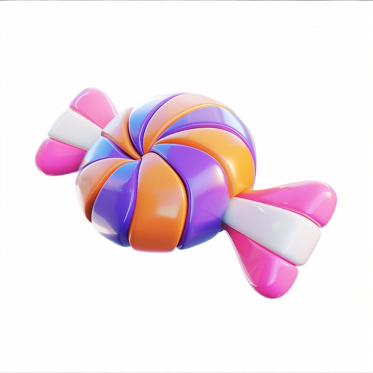 Foto icono de caramelo lindo renderizado en 3d fondo blanco ia generativa