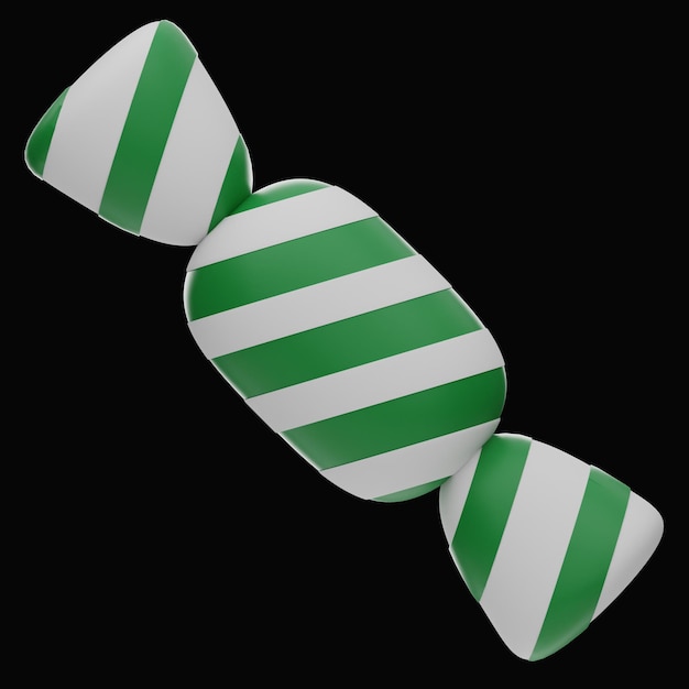 Icono de caramelo de Navidad 3D rendering sobre fondo aislado