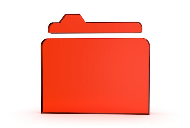 Icono de carpeta de documentos 3D Render aislado sobre fondo blanco con sombra