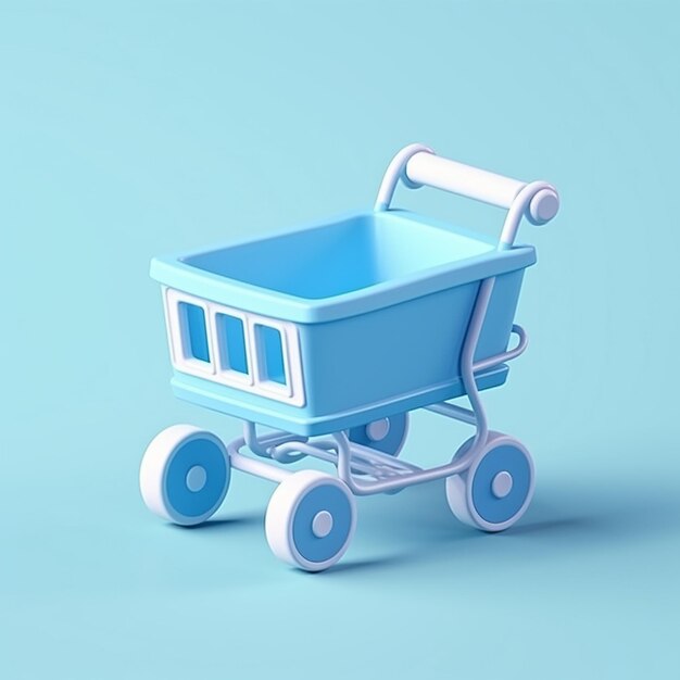 Foto icono de carrito de bebé aislado ilustración de renderizado 3d