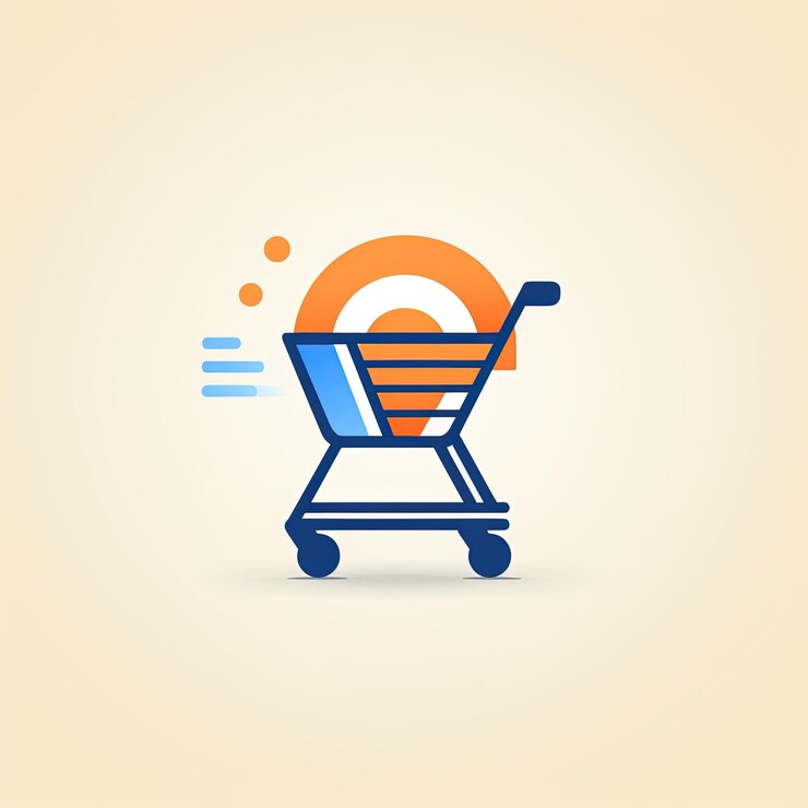 Foto icono de carrito de compras en el botón de internet
