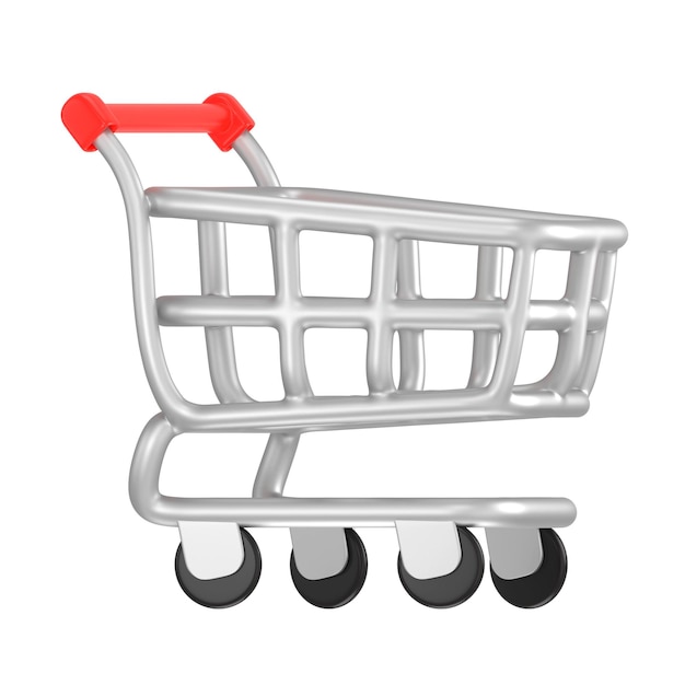 Icono del carrito de compras pegatina png ilustración de representación 3D fondo transparente