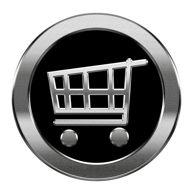 Foto icono del carrito de compras plata
