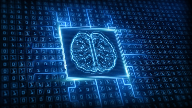 Icono de cerebro de inteligencia artificial