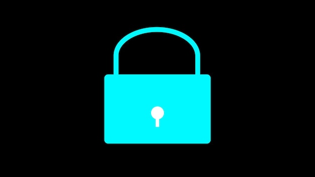 Icono de cerradura de colores sobre un fondo negro