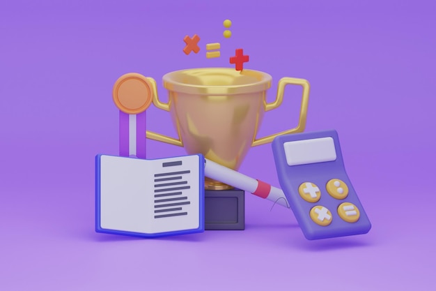 icono de certificado o premio 3d con concepto de calidad de lazo de cinta y sello