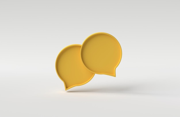 Icono de chat de burbuja de voz sobre fondo blanco Símbolo de signo de conversación de burbuja o comentario Cuadro de mensaje mínimo dibujos animados Representación 3D Ilustración 3D