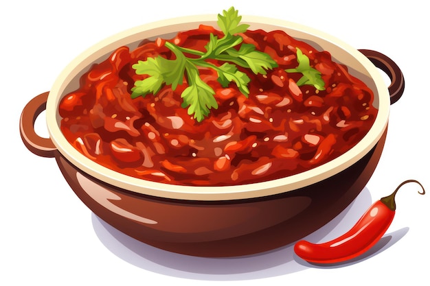 El icono de Chili Con Carne en un fondo blanco