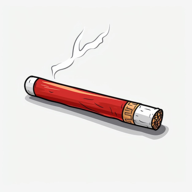 Foto icono de cigarrillo en fondo blanco ilustración vectorial de un cigarrillo que fuma