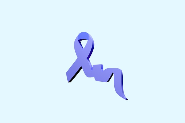 Foto icono de cinta concepto de día mundial contra el cáncer 3d render