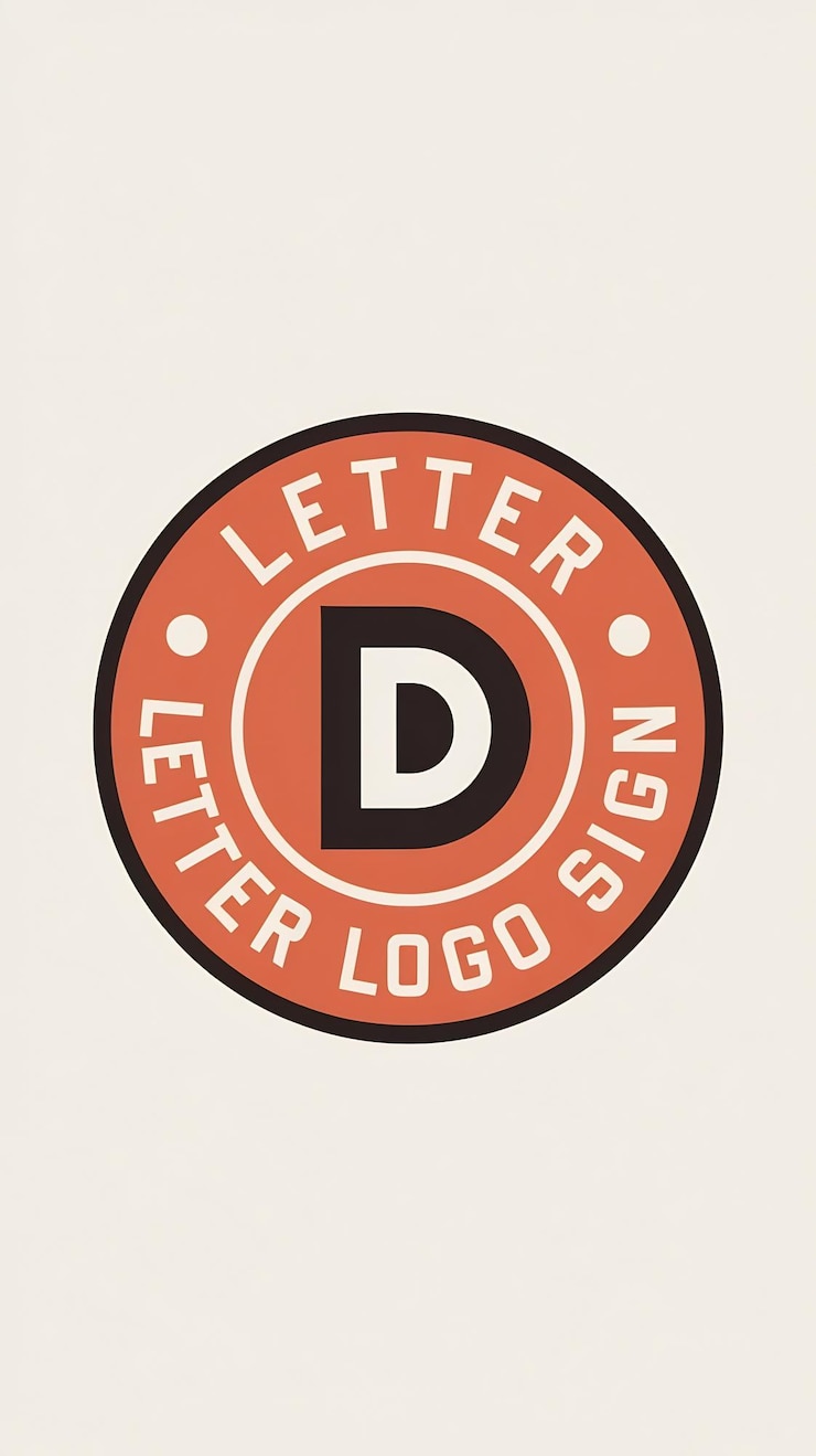 Foto icono de círculo retro letra d logotipo signo diseño plano