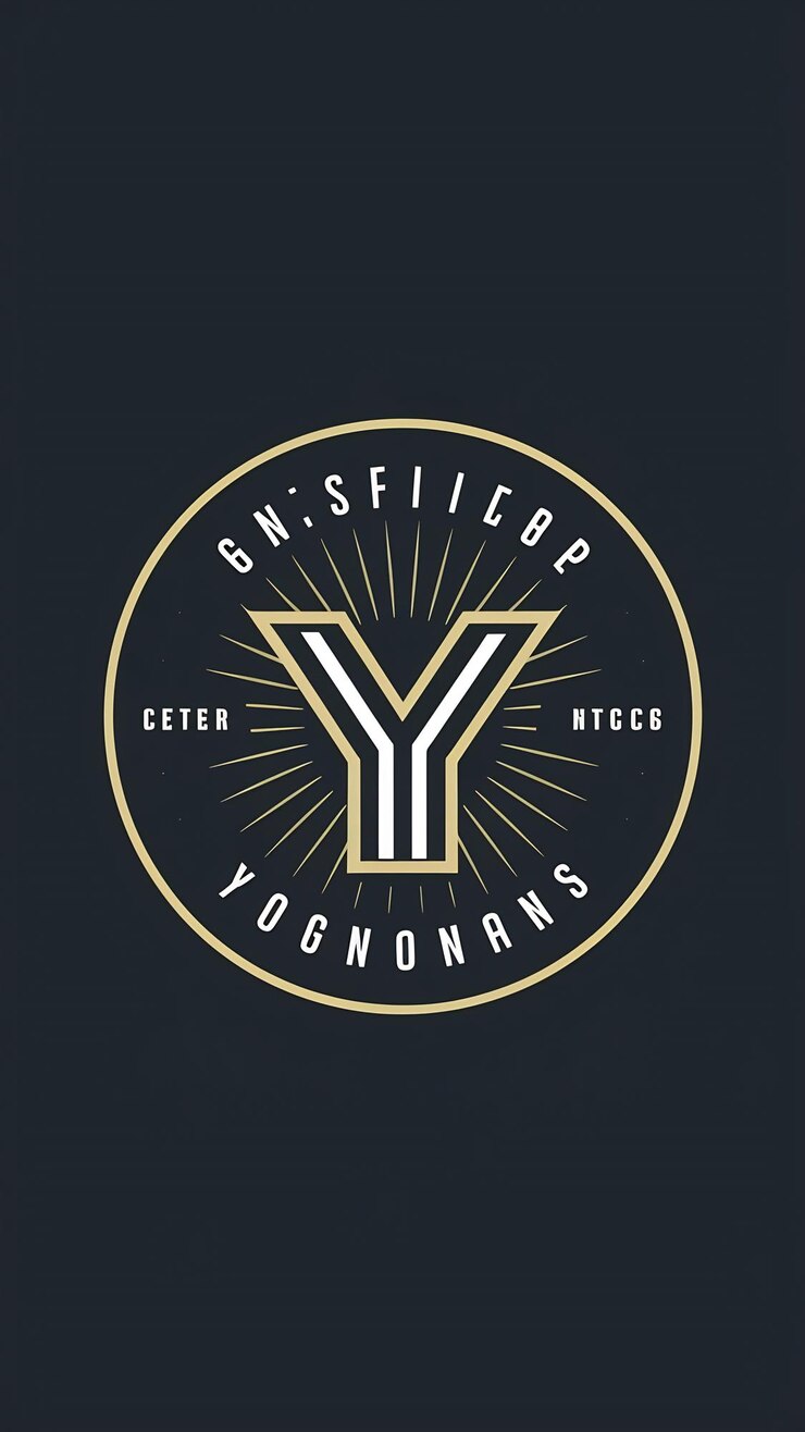 Foto icono de círculo retro y letra y logotipo signo diseño plano