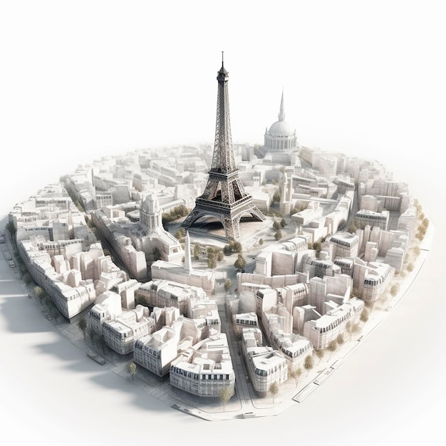 Icono de la ciudad de París creado con una IA generativa