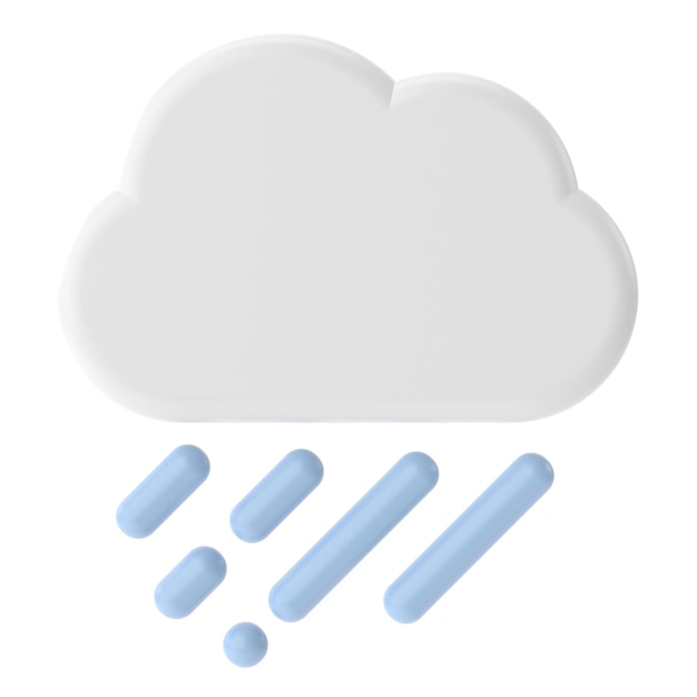 Icono de clima 3D lluvioso Icono de clima 3D Elemento 3D