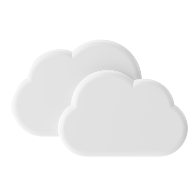 Icono de clima 3D nublado Icono de clima 3D Elemento 3D