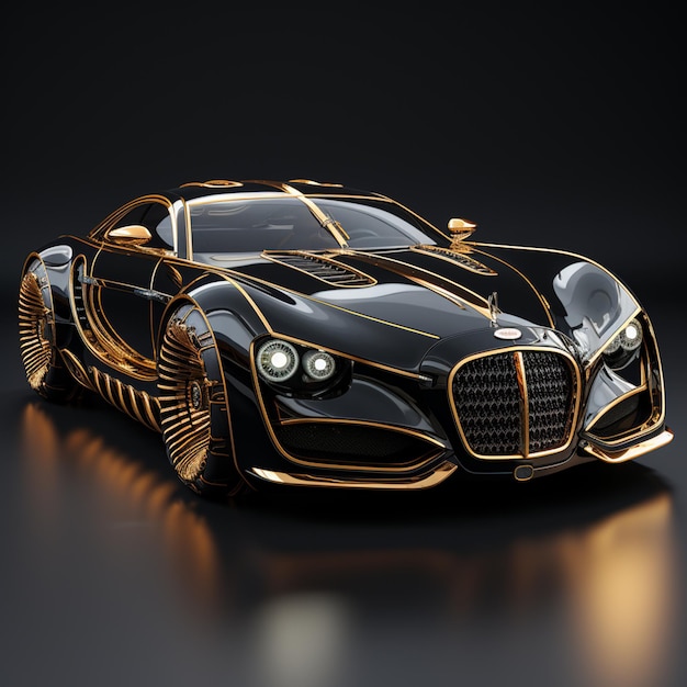 Icono de coche de lujo aislado ilustración de renderizado 3d