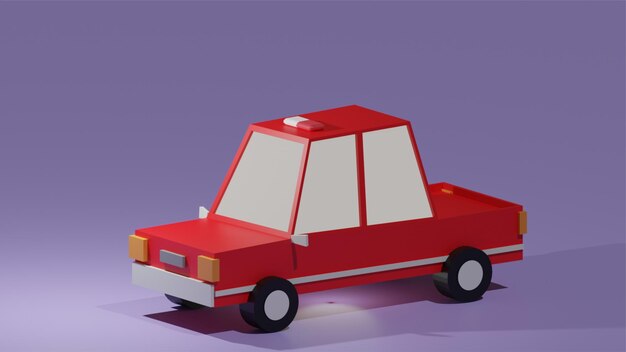 icono de coche minimalista rojo sobre un fondo morado