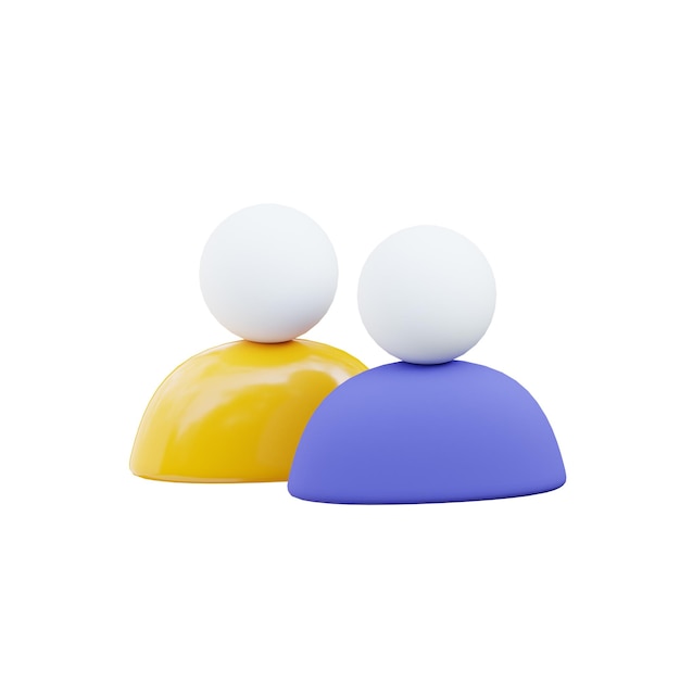 Icono de colaboración de equipos empresariales en 3D