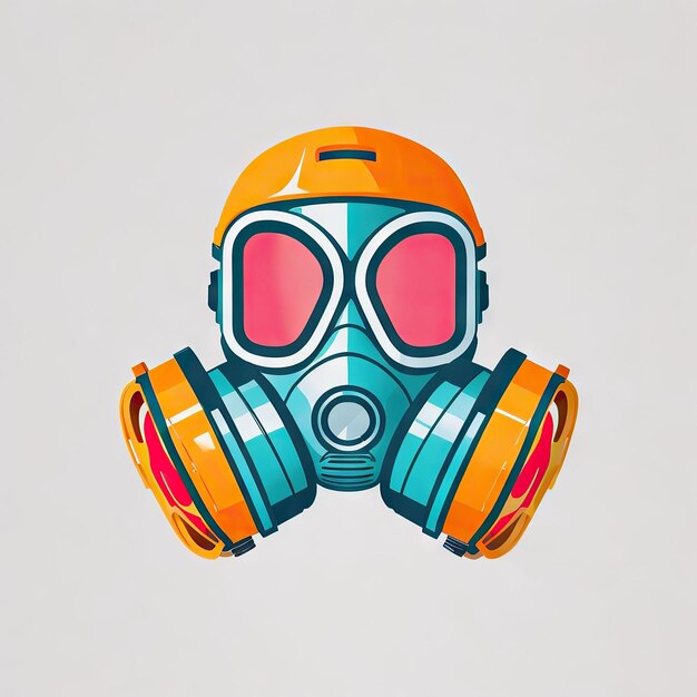 icono de color de una máscara de gas vector de diseño gráfico en fondo blanco
