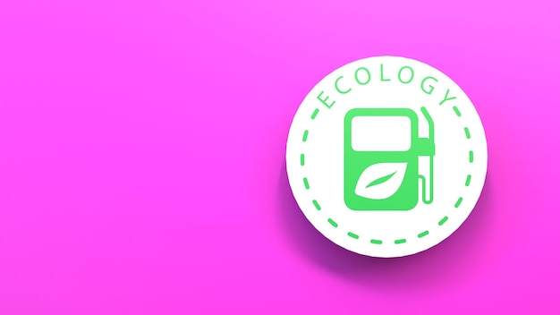 Icono de combustible ecológico Concepto de ecología Ilustración de procesamiento 3d