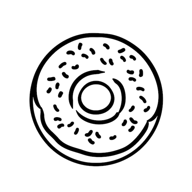 Foto icono de comida bagel con un pan de masa redonda producto a menudo reco símbolo ideas diseño simple arte minimal