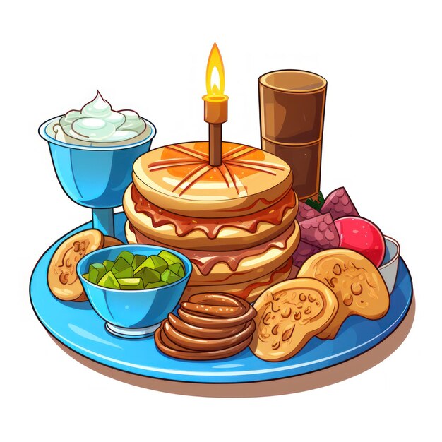 Foto el icono de la comida de hanukkah para hanukkah
