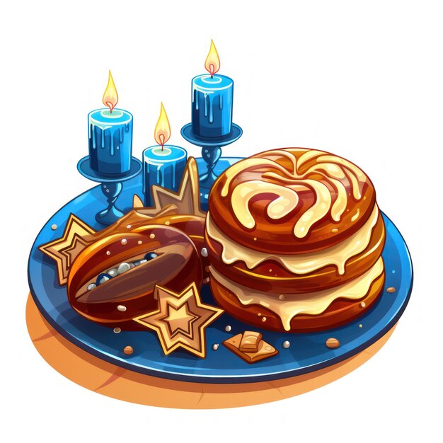 Foto el icono de la comida de hanukkah para hanukkah