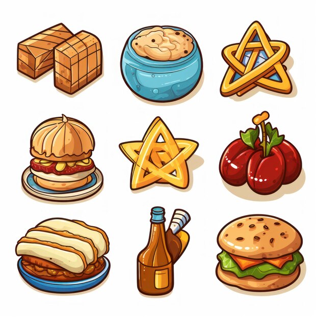 Foto el icono de la comida de hanukkah para hanukkah