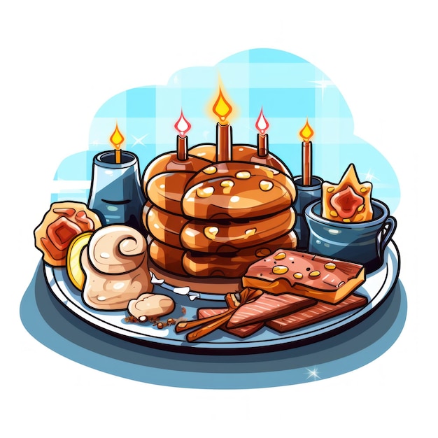 El icono de la comida de Hanukkah para Hanukkah