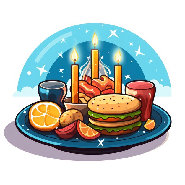 Foto el icono de la comida de hanukkah para hanukkah