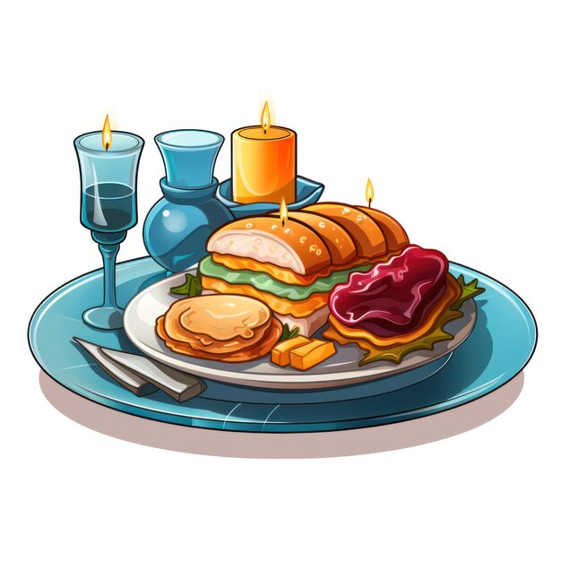 El icono de la comida de Hanukkah para Hanukkah