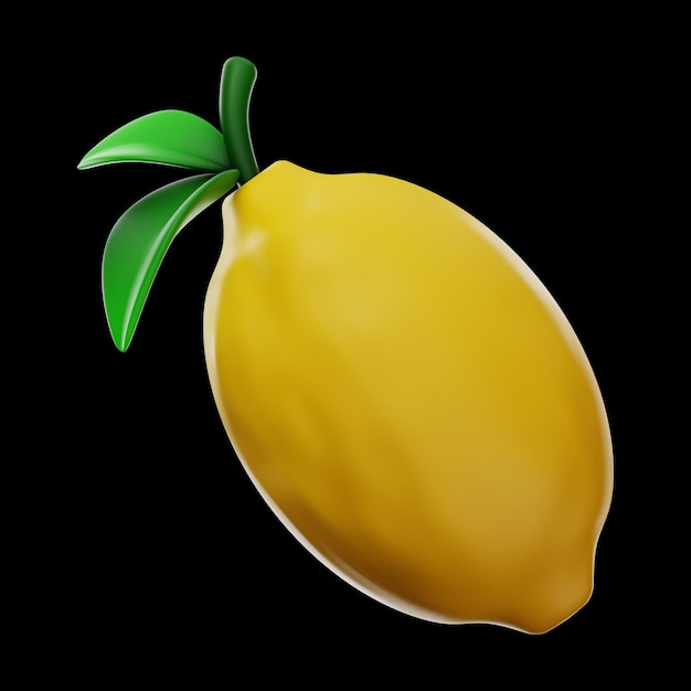 icono de comida de limón premium representación 3d sobre fondo aislado