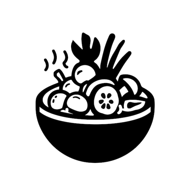 Foto icono de comida maafe con un cuenco de estofado a base de maní que es loco símbolo ideas diseño simple arte minimal