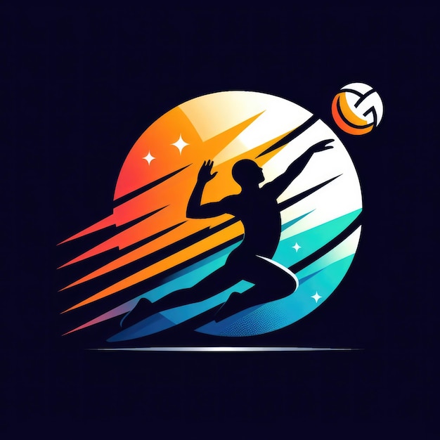 Foto icono de la competición de voleibol sinal deportivo de colores