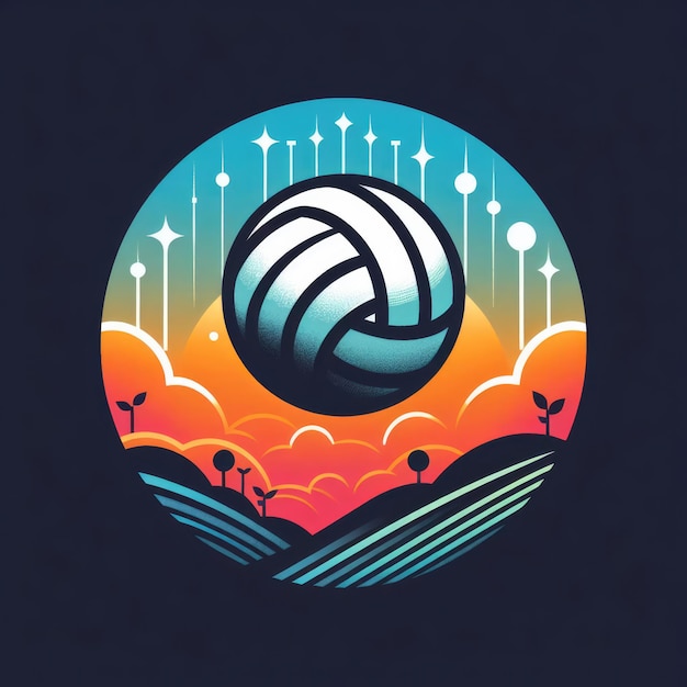 icono de la competición de voleibol Sinal deportivo de colores