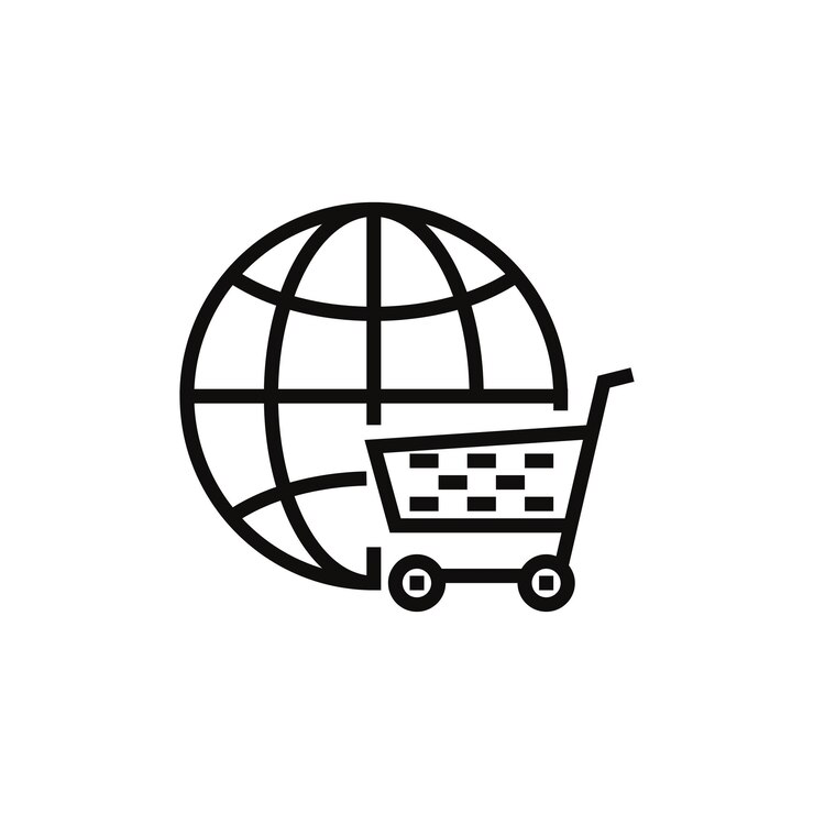Foto icono de compras en línea en logotipo vectorial