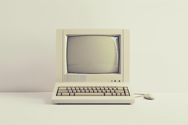 El icono de la computadora retro está aislado