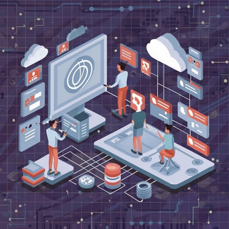 Foto icono del concepto de simulación de la cadena de suministro red logística idea abstracta ilustración de línea delgada