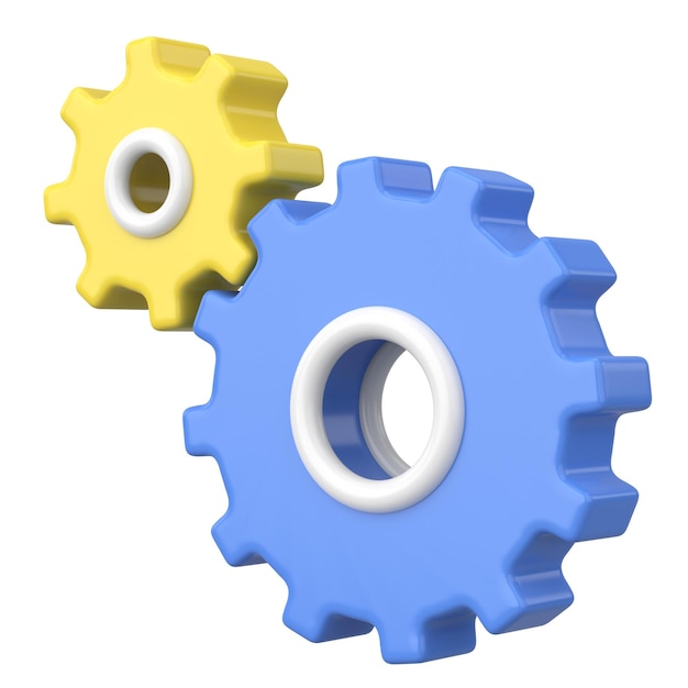 Icono de configuración de engranaje 3D ilustración 3D