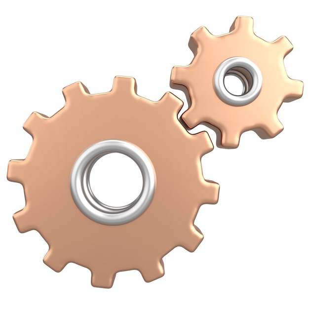 Icono de configuración de engranaje 3D ilustración 3D