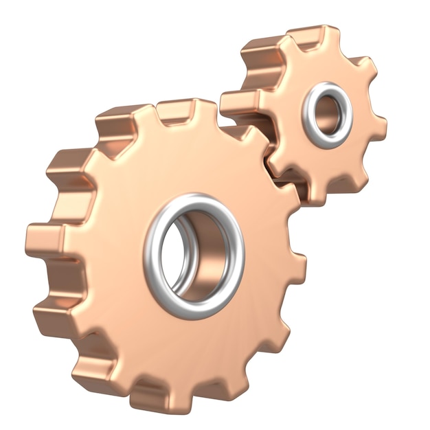 Icono de configuración de engranaje 3D ilustración 3D