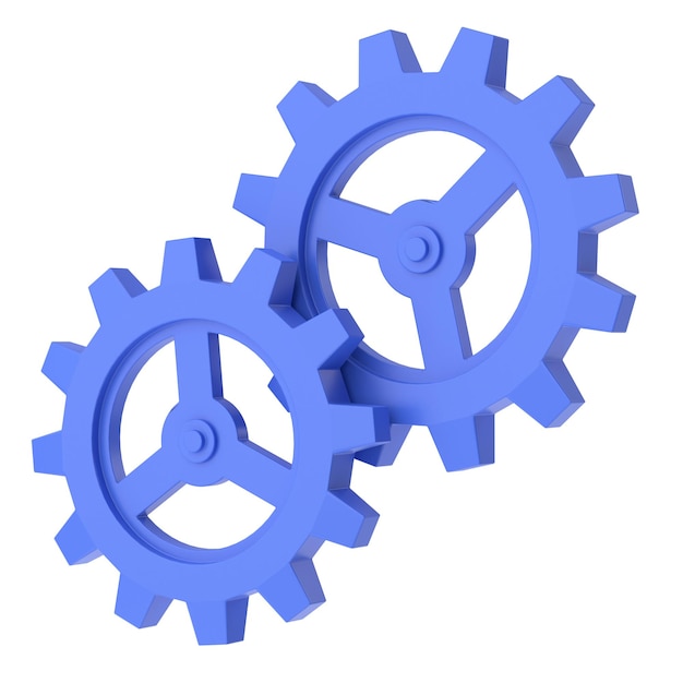 Icono de configuración de engranaje 3D ilustración 3D
