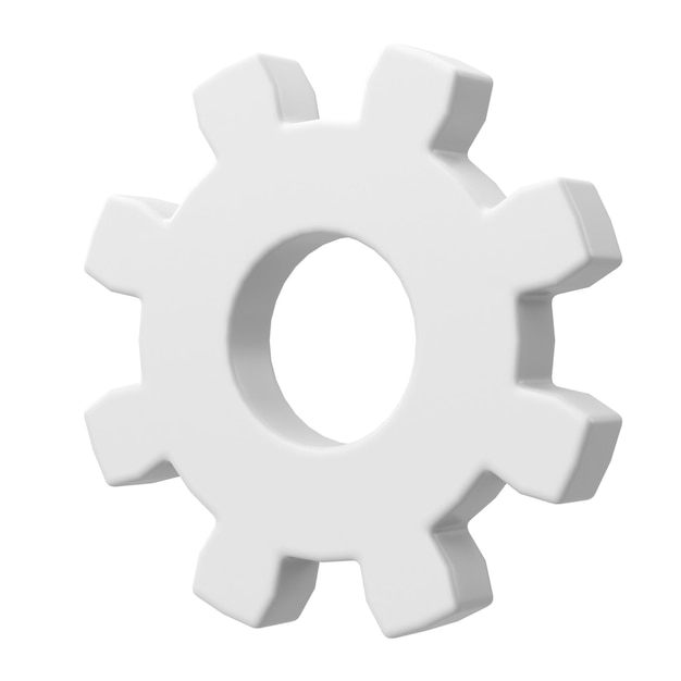 Icono de configuración de engranaje 3D ilustración 3D