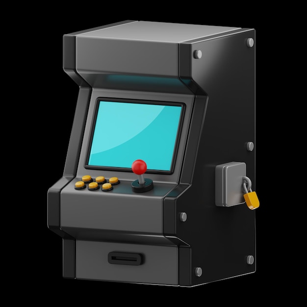 Icono de consola de juegos arcade premium representación 3d sobre fondo aislado