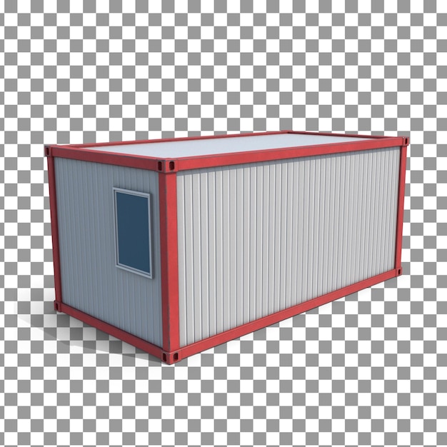 Icono del contenedor de envío PSD 3D en un fondo aislado y transparente