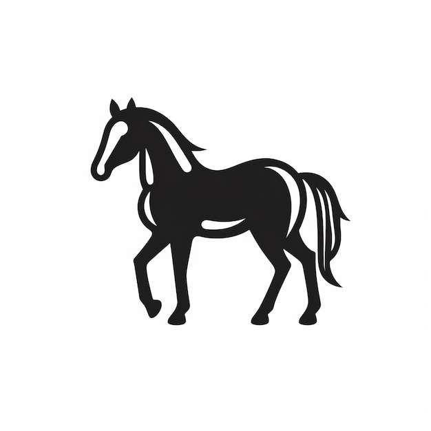 Foto el icono del contorno del caballo minimalista es nítido y el diseño es perfecto para los píxeles.