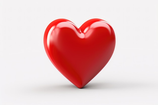 Icono de corazón 3D aislado en un fondo de estudio brillante
