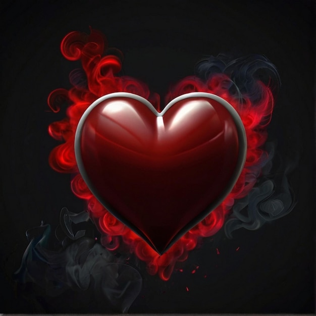 Foto icono de corazón corazón de amor 3d con un hermoso fondo