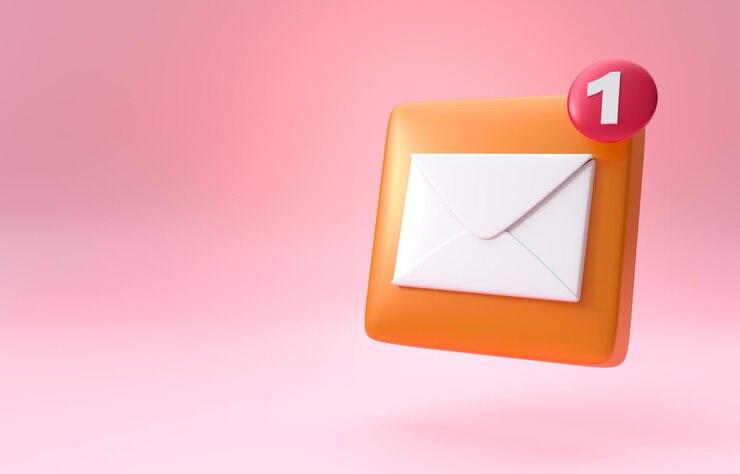 Foto icono de correo aislado ilustración 3d