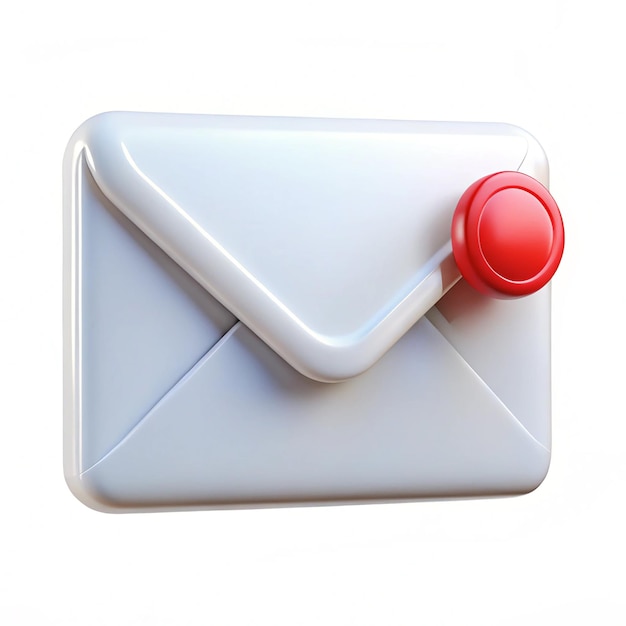 Icono de correo electrónico 3D con un sobre estilizado